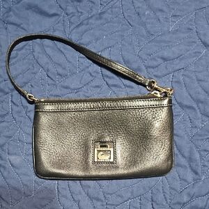 Dooney & Bourke Black Leather Wristlet Clutch